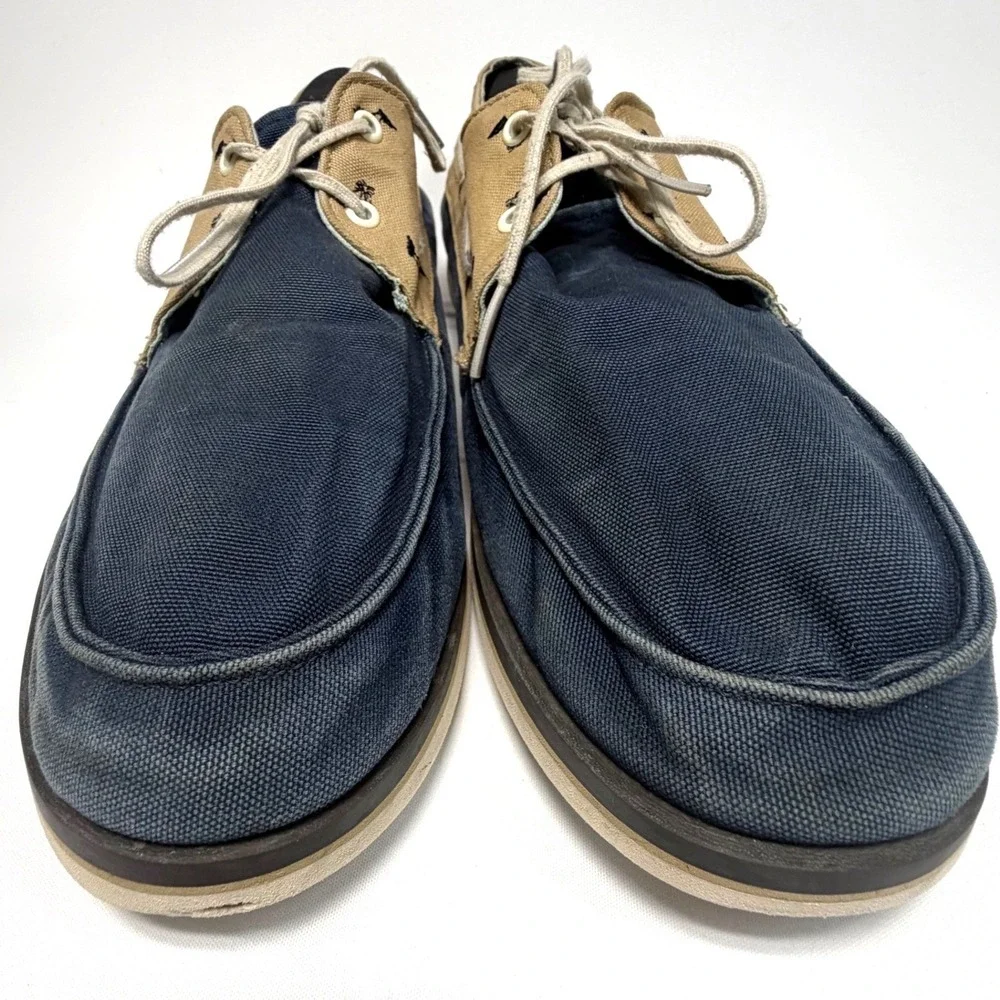 Vans Chauffeur Boat Shoes Navy Tan Canvas Mens‎ 13 Casual Beach
